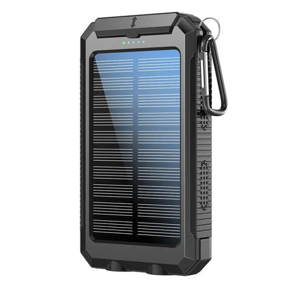 10000Mah Portable Solar Power Bank, 1 Piece Dual USB Output Port Waterproof Power Bank with LED Light, Solar Charger Power Bank, Solar Panel Charger, Solar Phone Charger Compatible with Iphone & Android Phone for Spring Camping